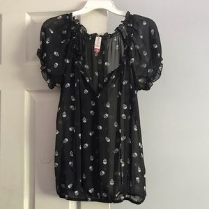 Sheer skull blouse